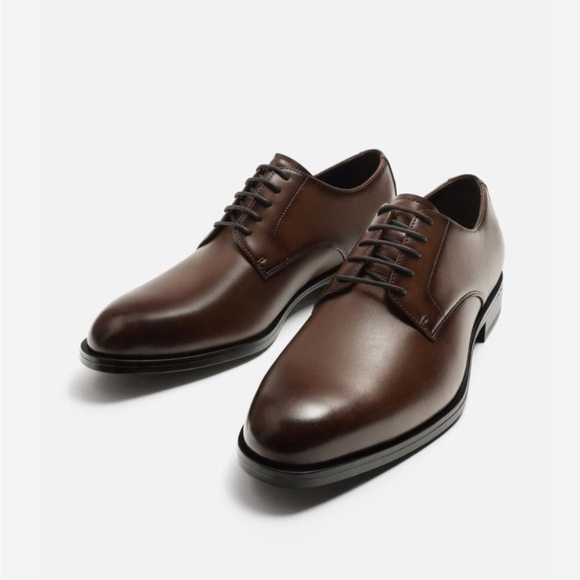 Zara Dark Brown Men's Oxfords - Picture 1 of 4